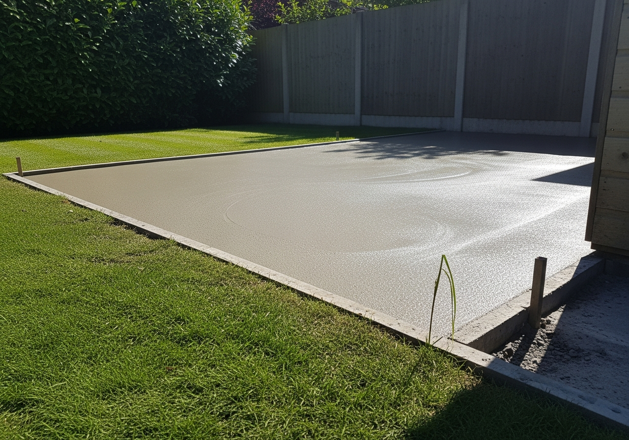 Concrete foundation work being inspected